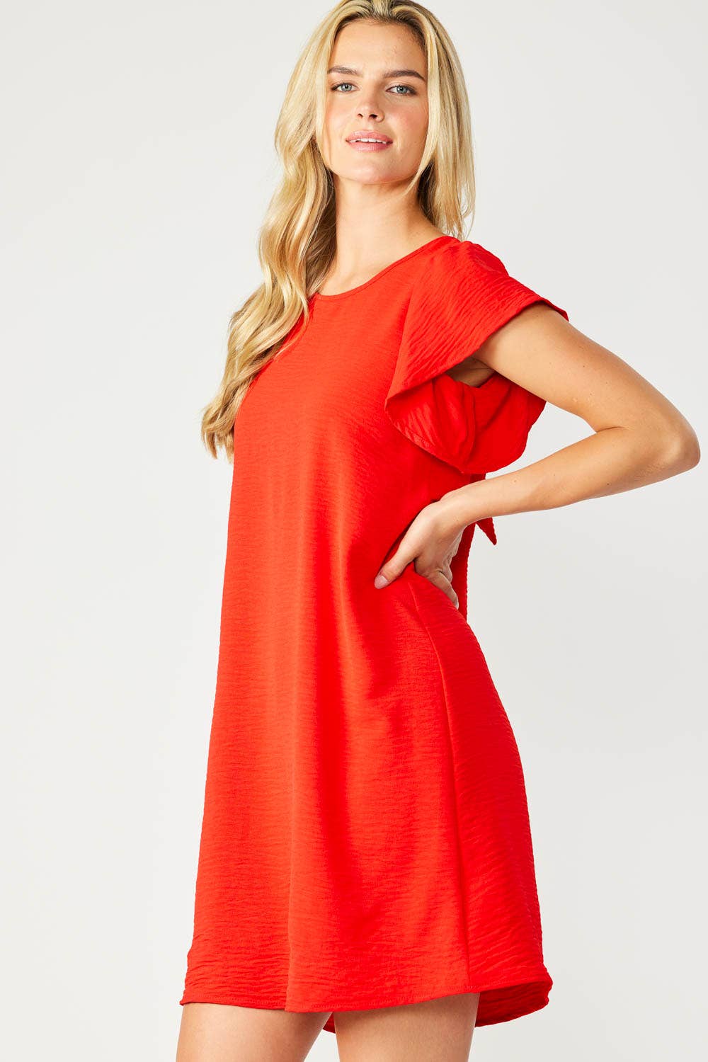 Flirty Flutter Sleeved Dress