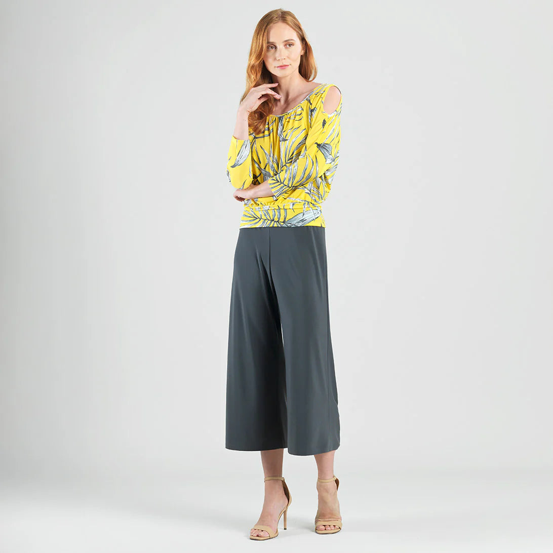 Open Shoulder Blouson Waist Top
