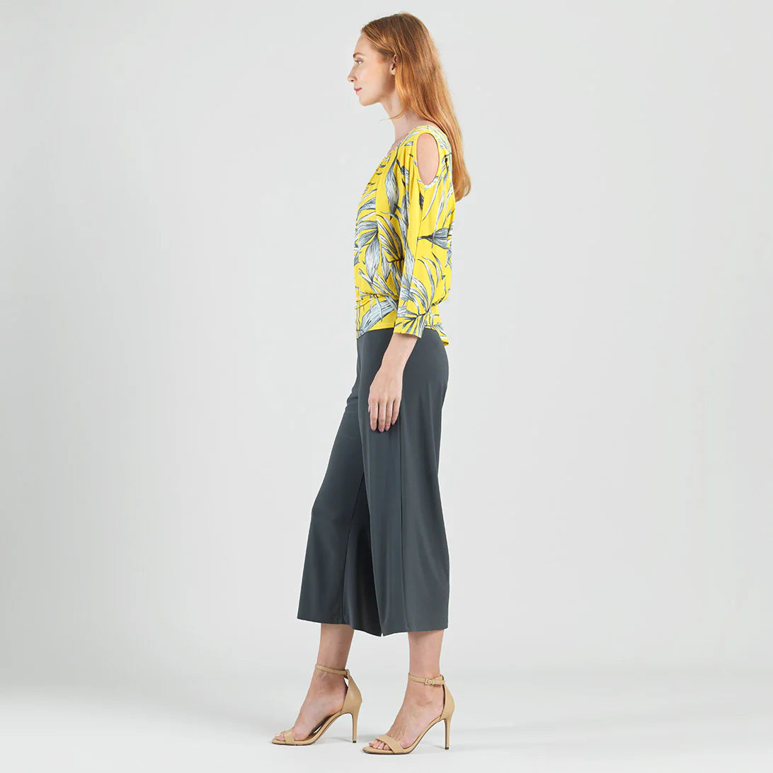 Open Shoulder Blouson Waist Top
