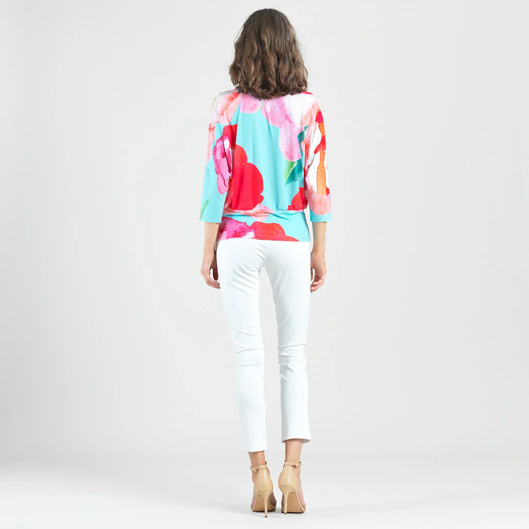Open Shoulder Blouson Waist Top