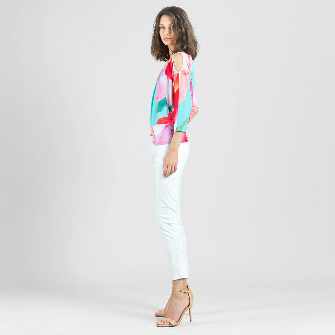 Open Shoulder Blouson Waist Top