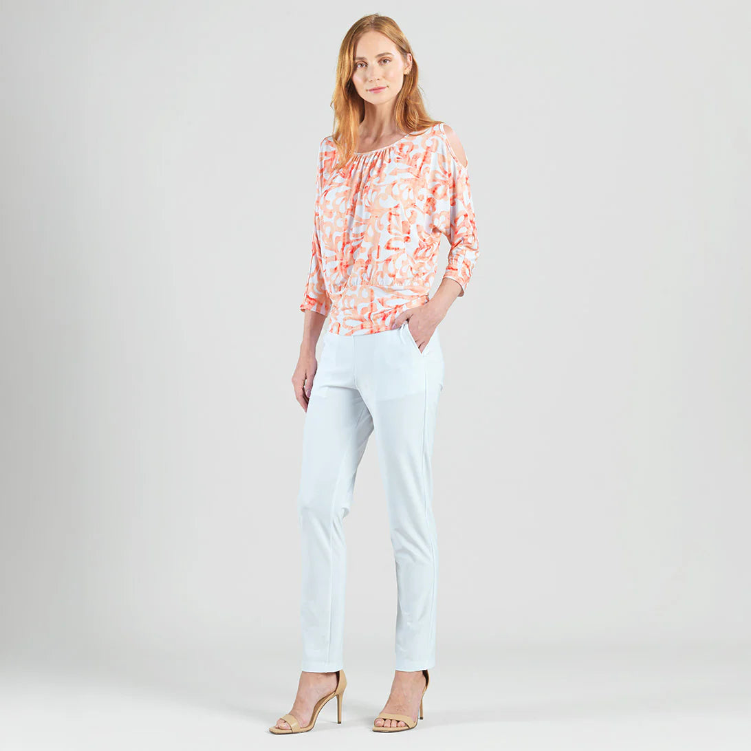 Open Shoulder Blouson Waist Top