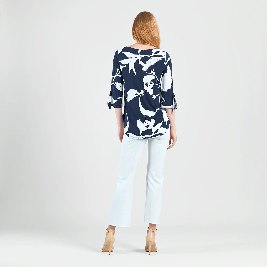 Tie Cuff Curved Hem Tunic