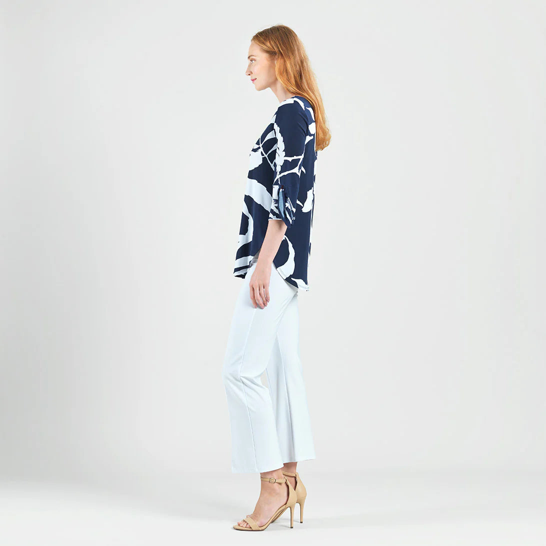 Tie Cuff Curved Hem Tunic