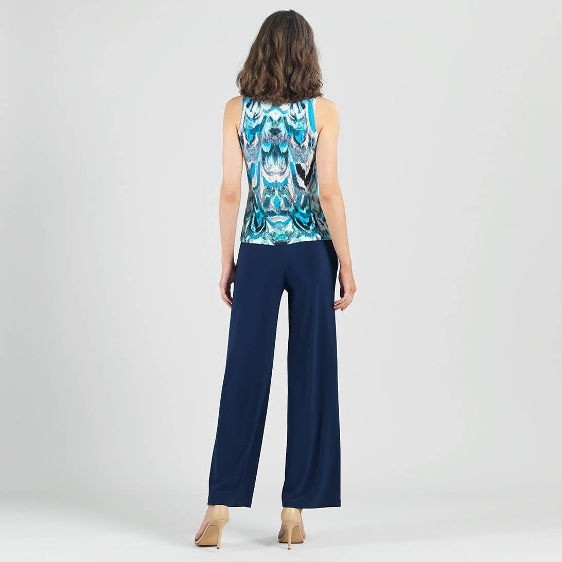 Sleeveless V-Neck Center Front Tie Top