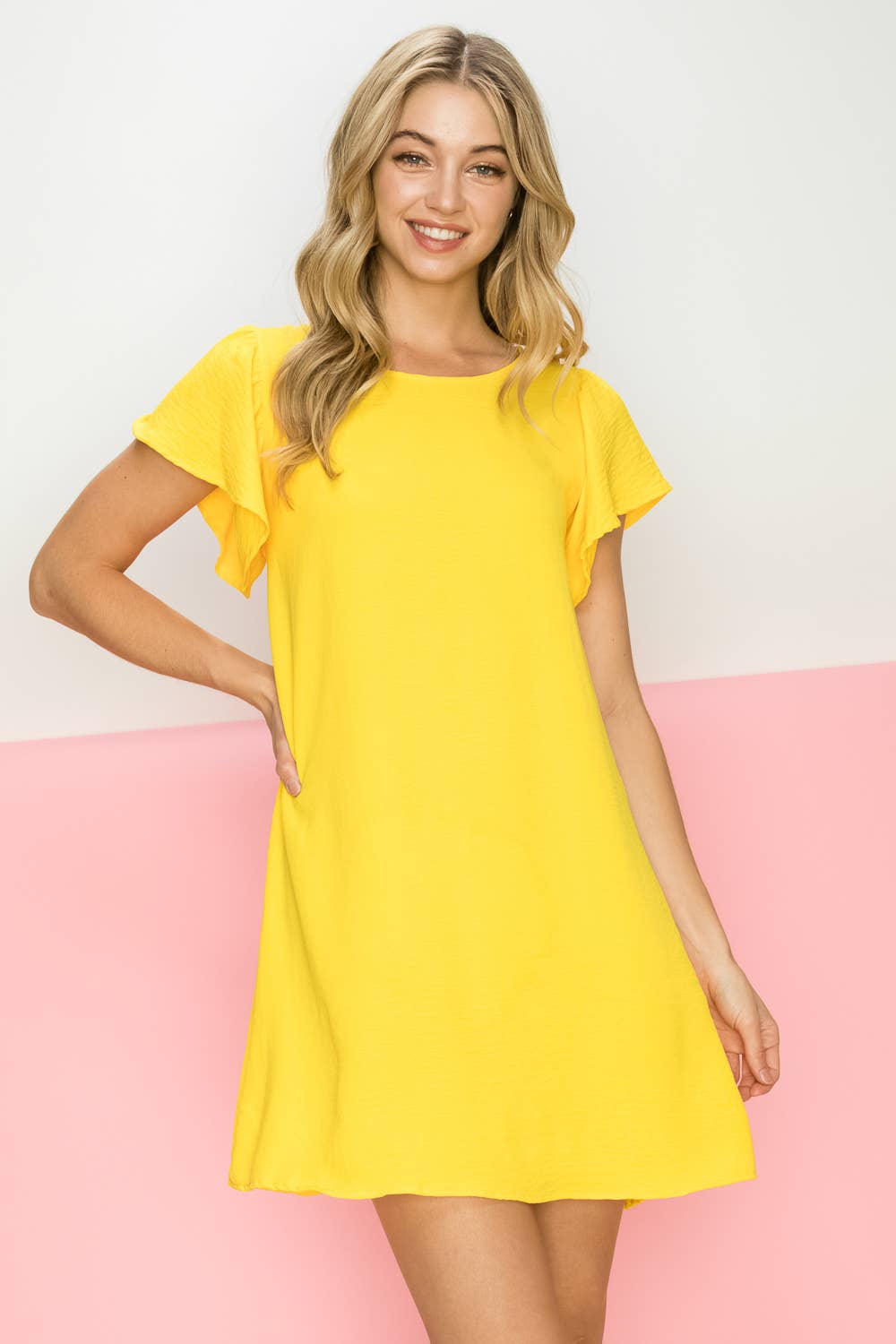 Flirty Flutter Sleeved Dress