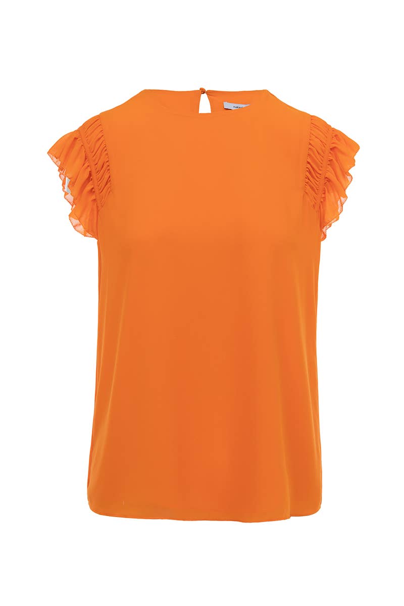 Tangerine Thames Flutter Blouse