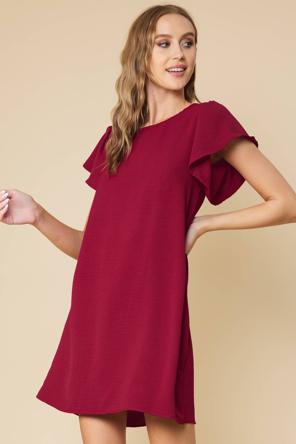 Flirty Flutter Sleeved Dress