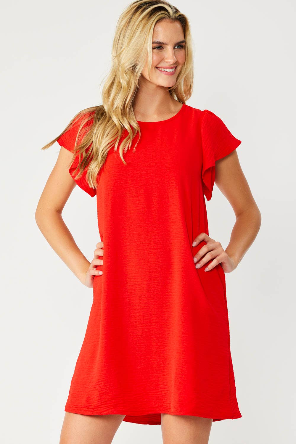 Flirty Flutter Sleeved Dress