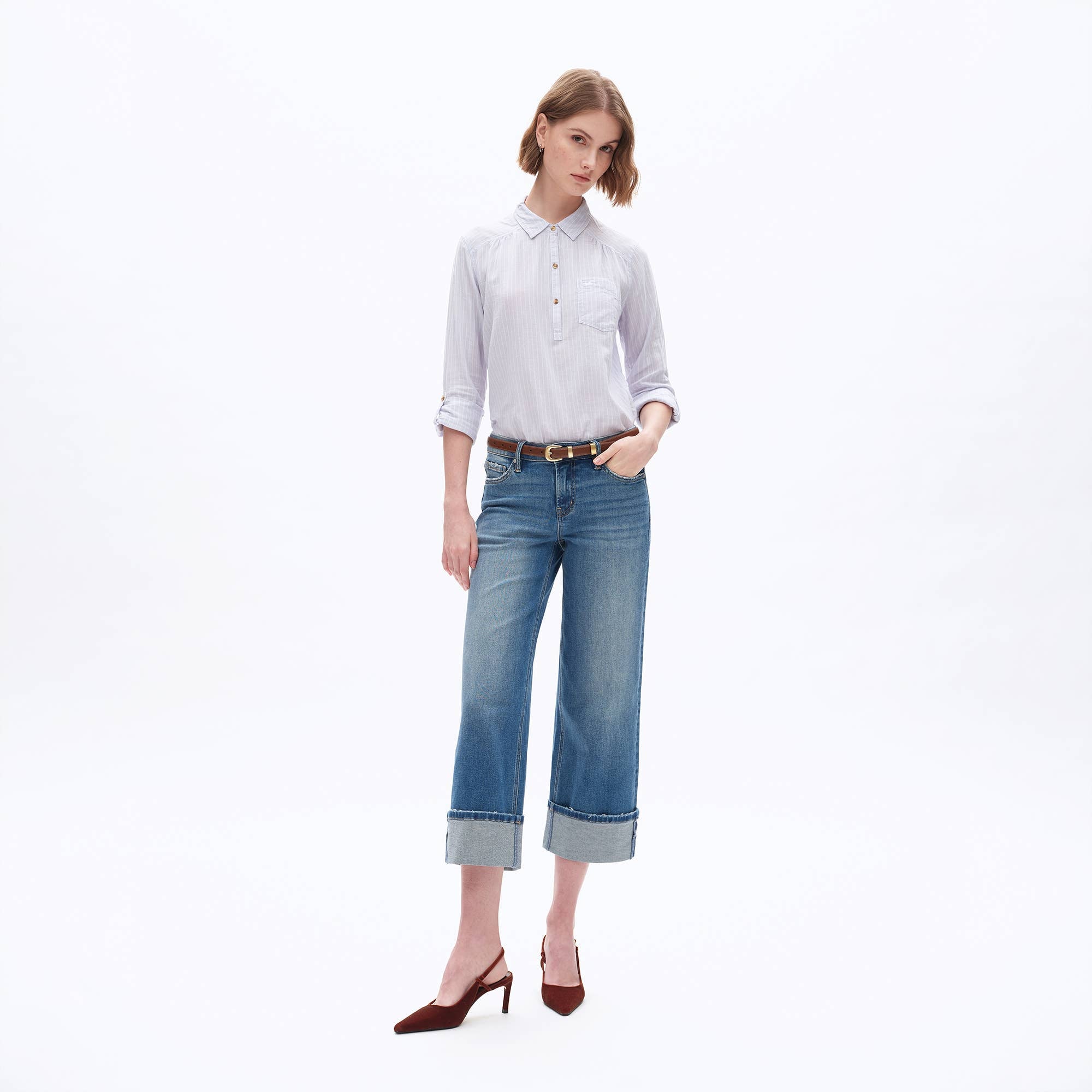 Hudson Cuff Straight Jeans