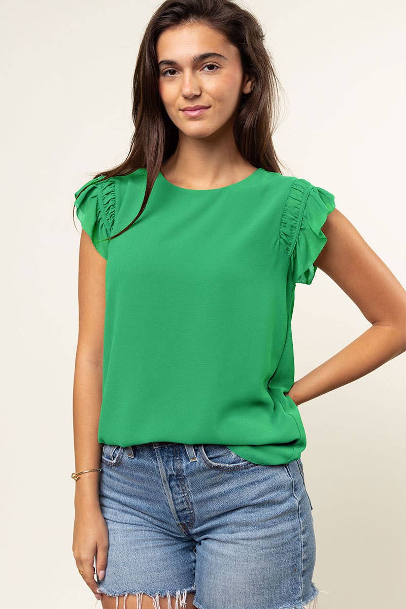 Tangerine Thames Flutter Blouse