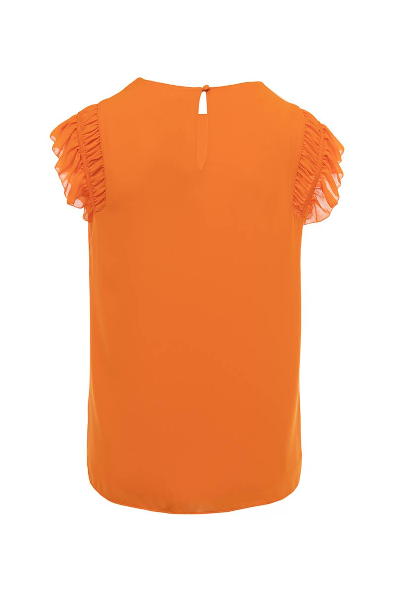 Tangerine Thames Flutter Blouse