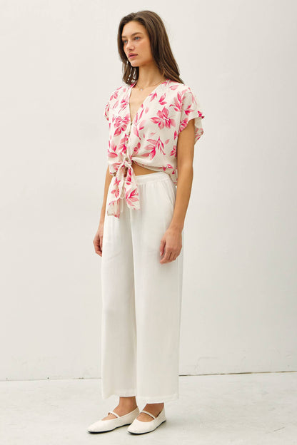 Blossom Print Button Top