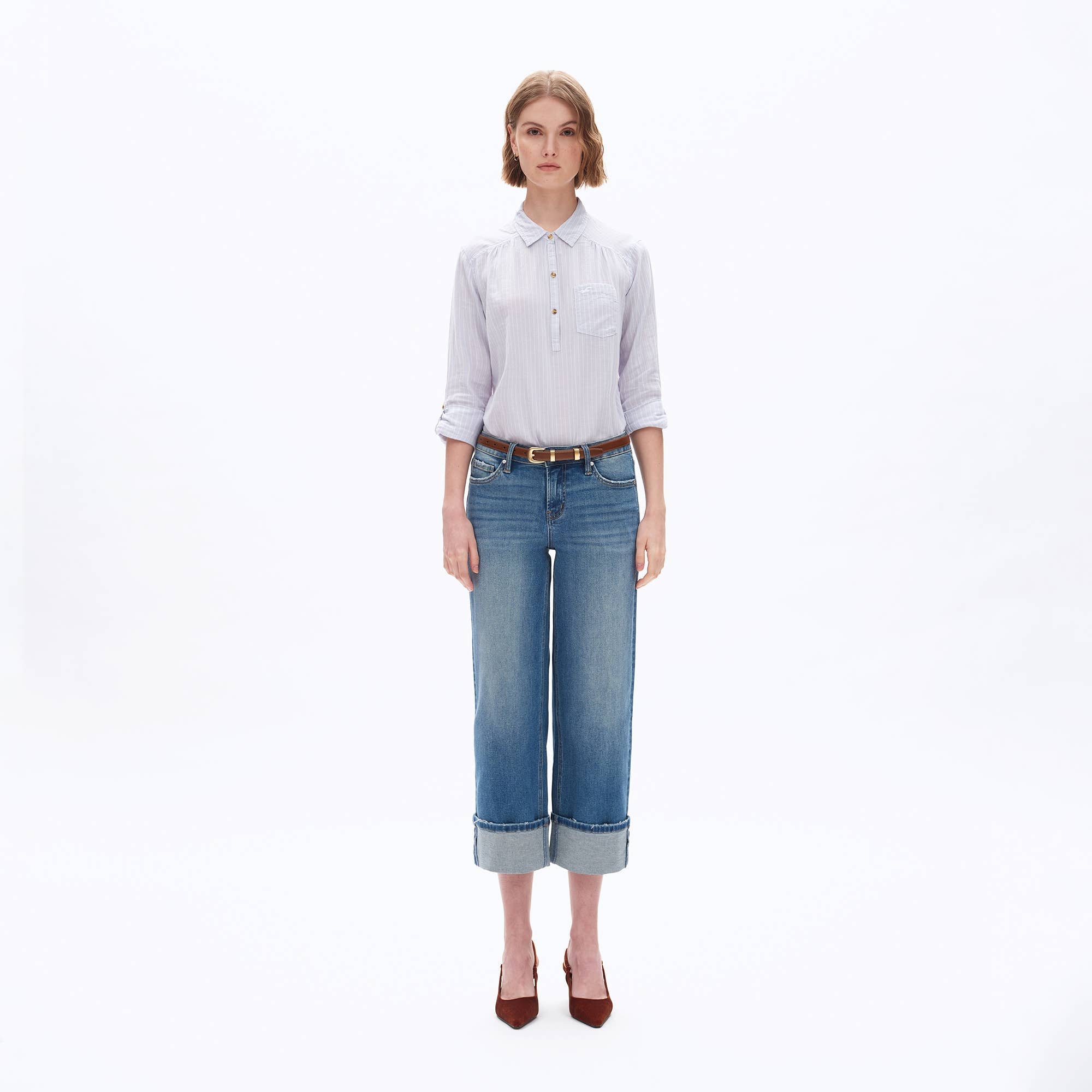 Hudson Cuff Straight Jeans