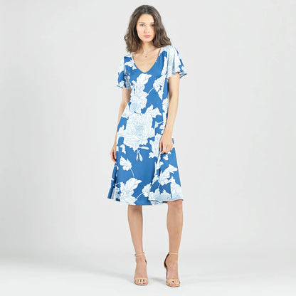 Butter Knit - Flutter Sleeve A-Line Midi Dress