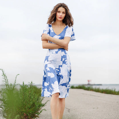Butter Knit - Flutter Sleeve A-Line Midi Dress