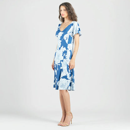 Butter Knit - Flutter Sleeve A-Line Midi Dress