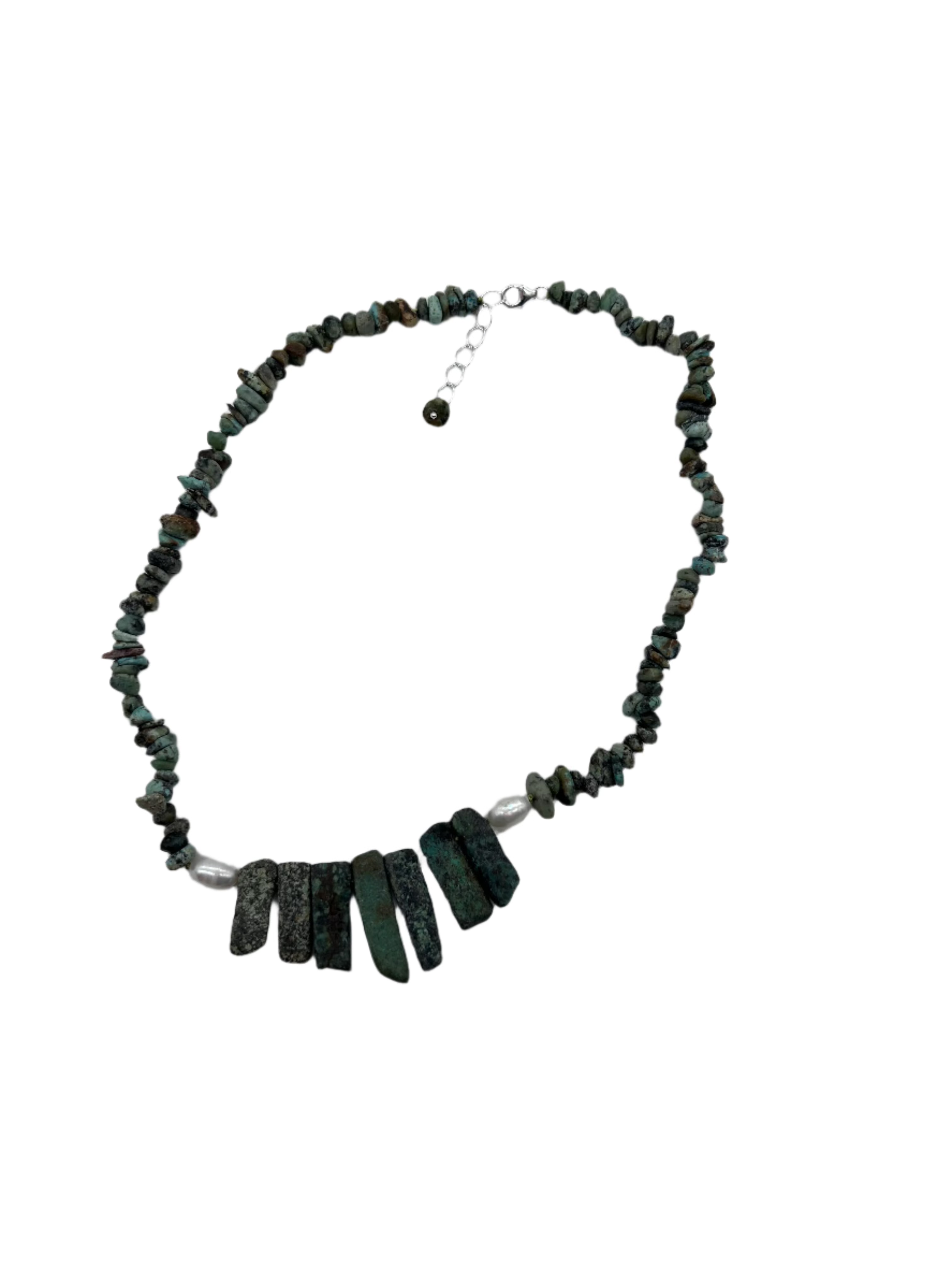1. **Turquoise Tide Necklace**  
2. **Serene Rock Pearl Necklace**  
3. **Mystic Shore Gem Necklace**