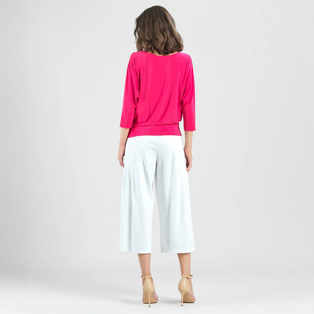 Open Shoulder Blouson Waist Top