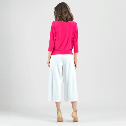 Open Shoulder Blouson Waist Top