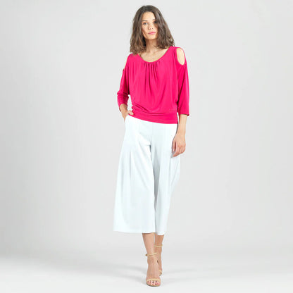 Open Shoulder Blouson Waist Top