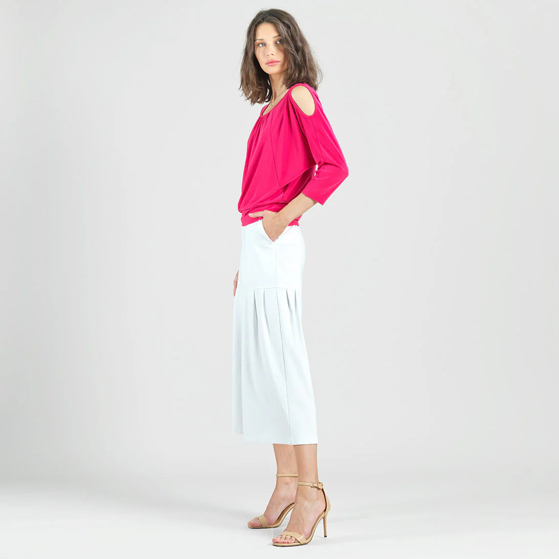 Open Shoulder Blouson Waist Top