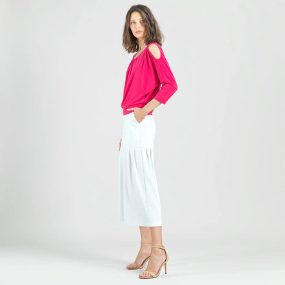 Open Shoulder Blouson Waist Top