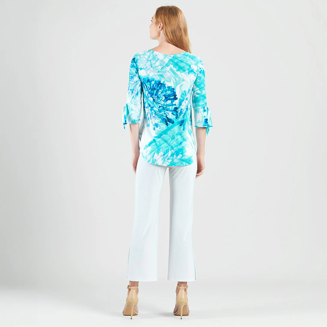 Tie Cuff Curved Hem Tunic