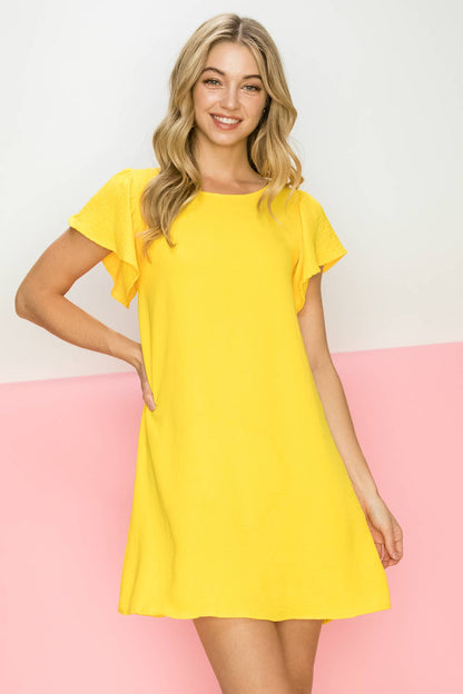 Flirty Flutter Sleeved Dress