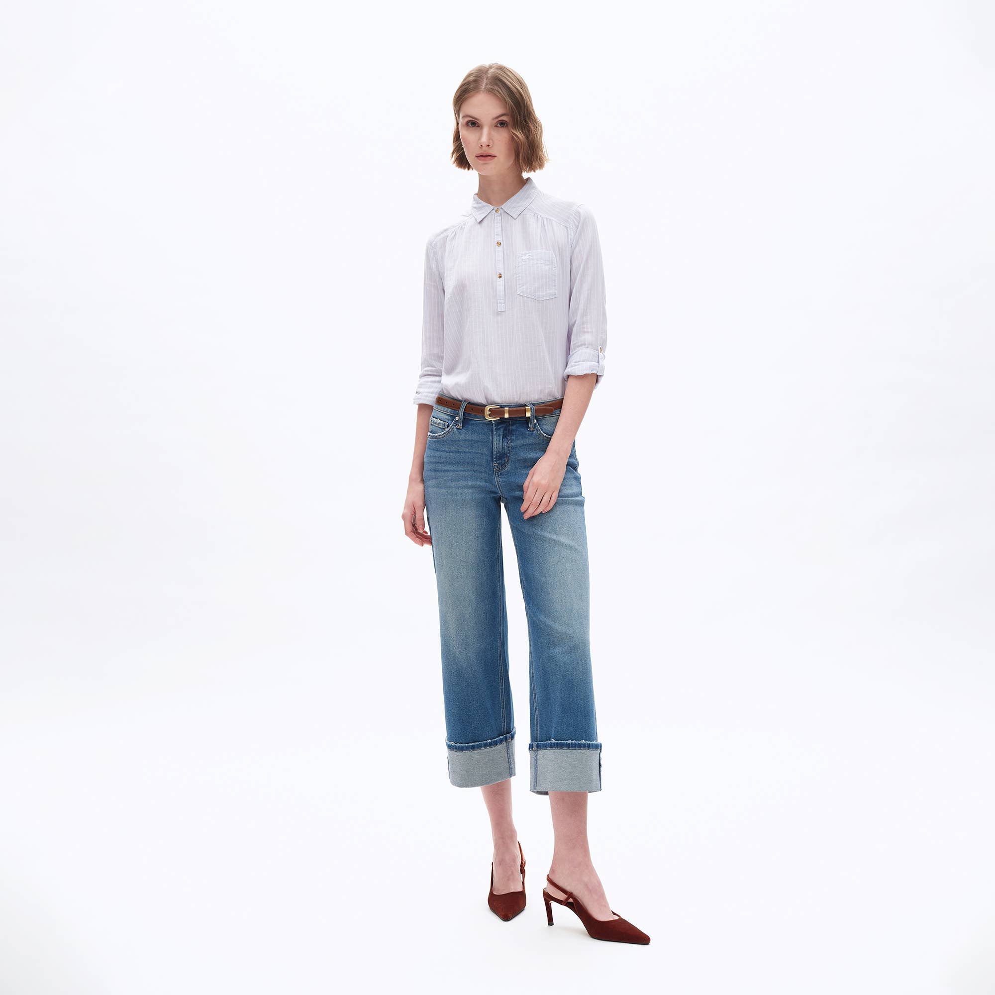 Hudson Cuff Straight Jeans