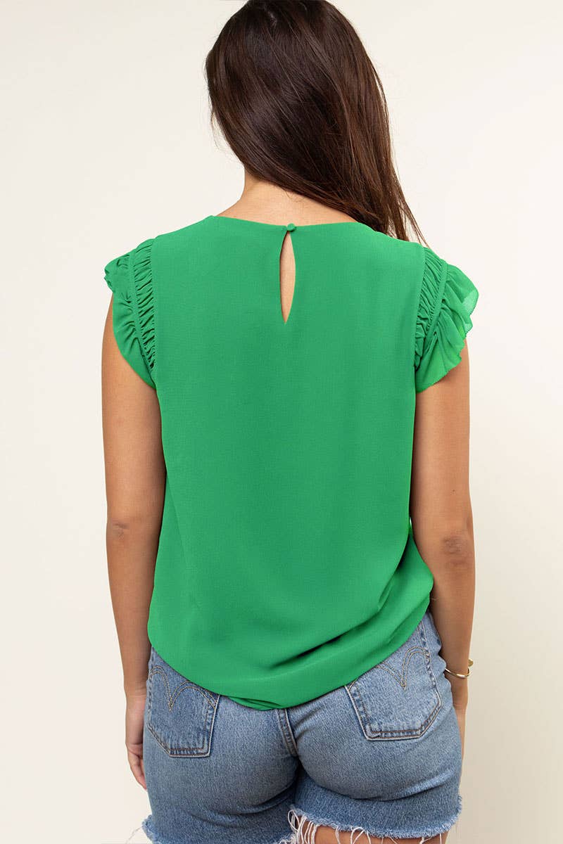 Tangerine Thames Flutter Blouse