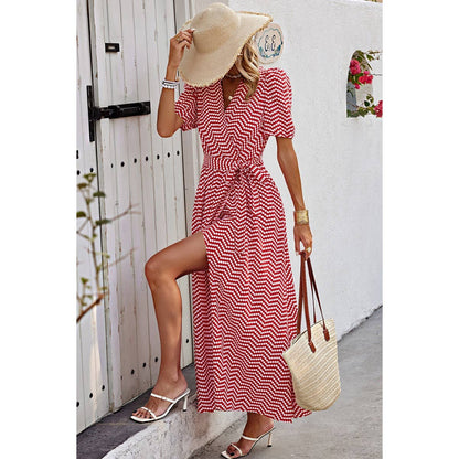 Midnight Red Dot Dress