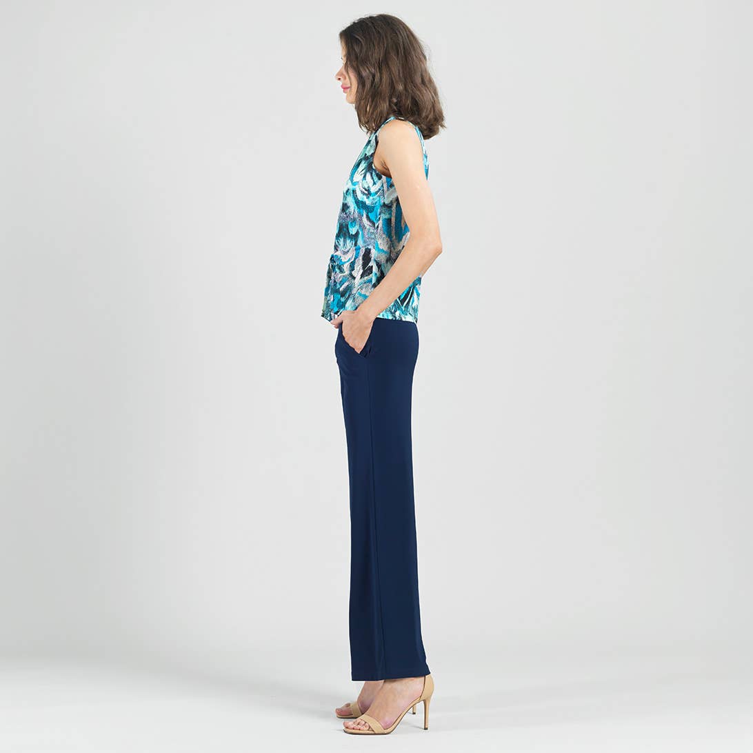 Sleeveless V-Neck Center Front Tie Top