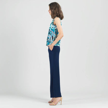 Sleeveless V-Neck Center Front Tie Top